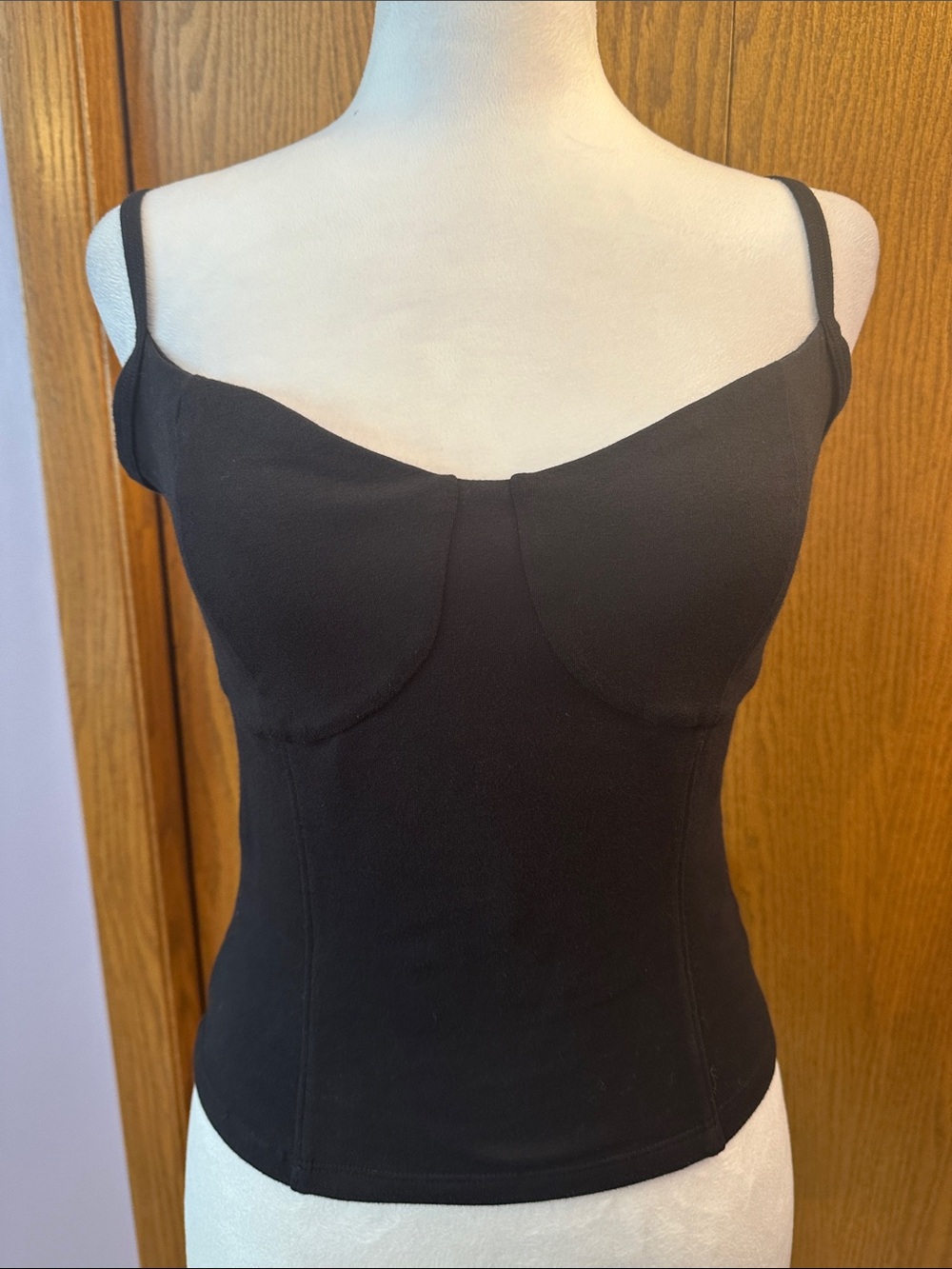 Good American Classic Black Slimming Cami Tank Top size medium.